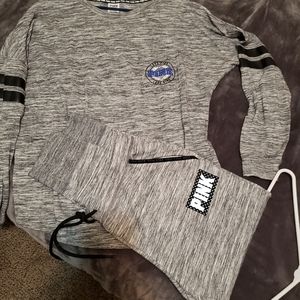 Victoria's Secret PINK Gray Sweatsuit New